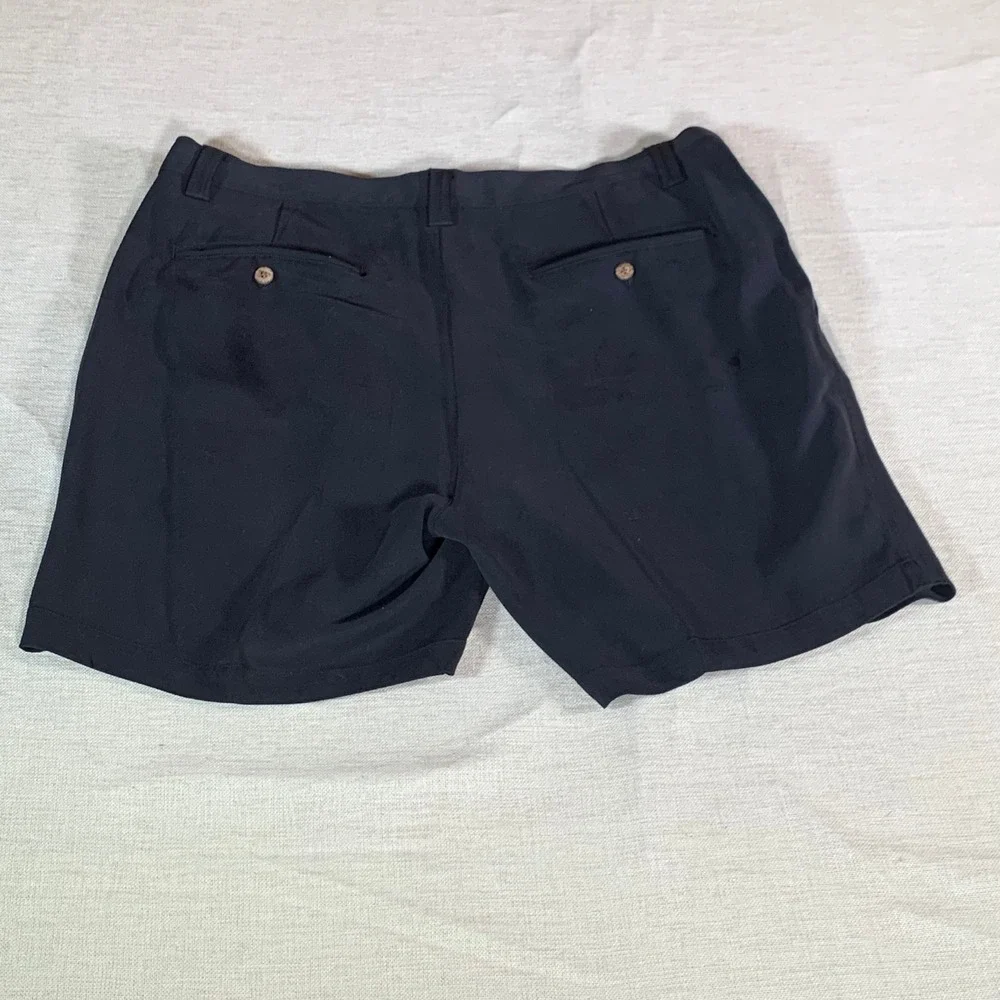 Tommy Bahama Relax Mens 40 Black 100% Silk Pleated Front Casual Shorts RN 86549